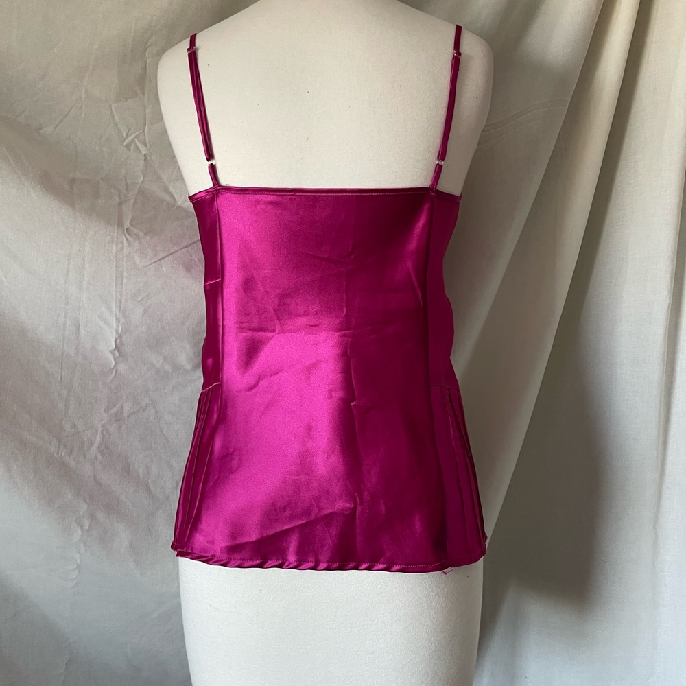 VTG Y2K Camisole Fuschia Pink Embellished sz M - Picture 6 of 8